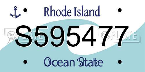 S595477 Rhode Island License Plate