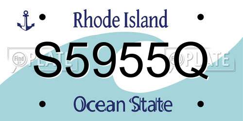 S5955Q Rhode Island License Plate
