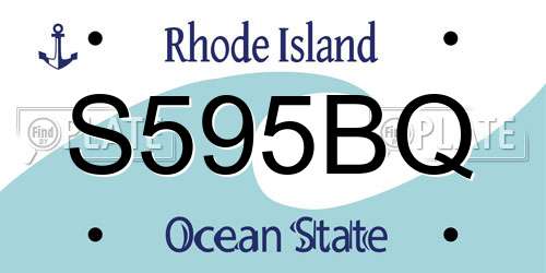 S595BQ Rhode Island License Plate