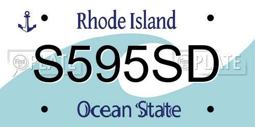S595SD Rhode Island License Plate
