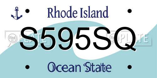 S595SQ Rhode Island License Plate
