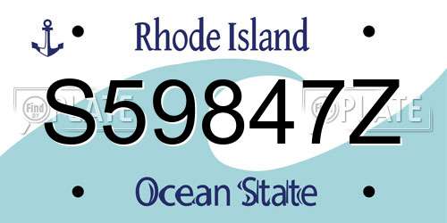 S59847Z Rhode Island License Plate