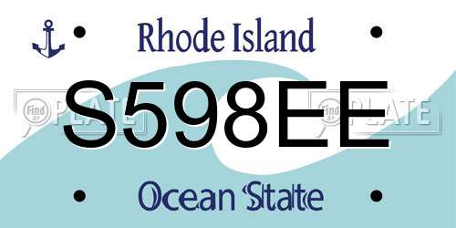 S598EE Rhode Island License Plate