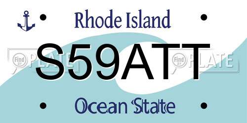 S59ATT Rhode Island License Plate
