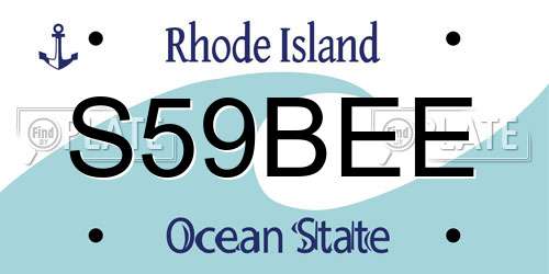 S59BEE Rhode Island License Plate