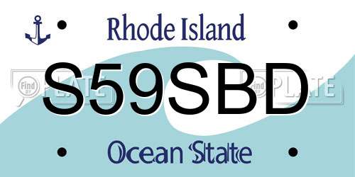 S59SBD Rhode Island License Plate