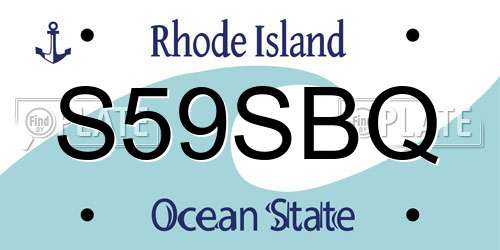 S59SBQ Rhode Island License Plate
