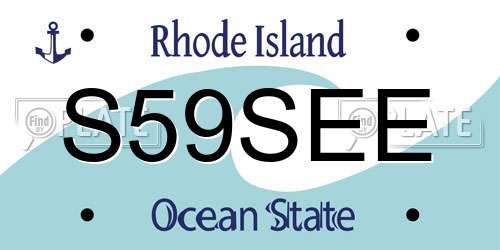 S59SEE Rhode Island License Plate