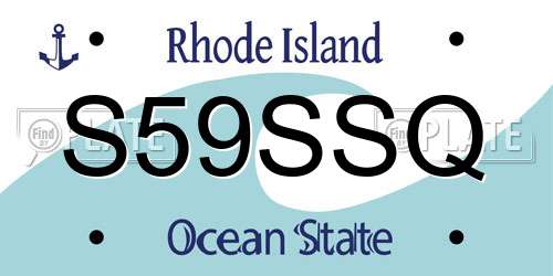 S59SSQ Rhode Island License Plate