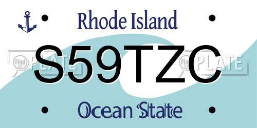 S59TZC Rhode Island License Plate