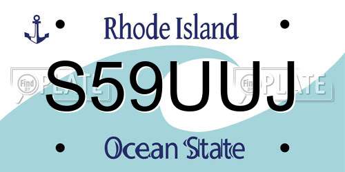 S59UUJ Rhode Island License Plate