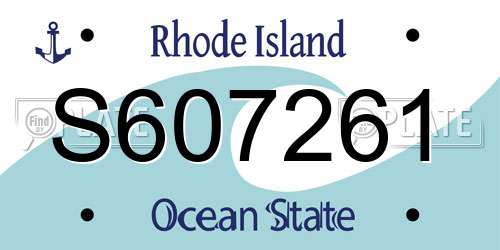 S607261 Rhode Island License Plate