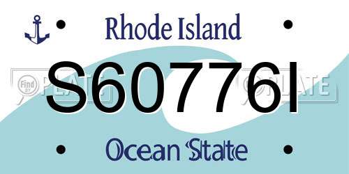 S60776I Rhode Island License Plate