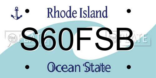 S60FSB Rhode Island License Plate