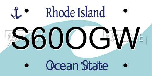 S60OGW Rhode Island License Plate
