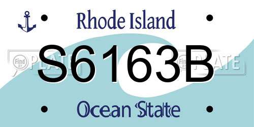 S6163B Rhode Island License Plate