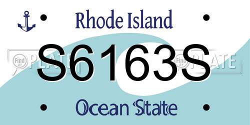 S6163S Rhode Island License Plate