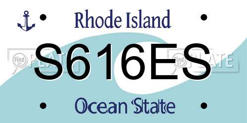 S616ES Rhode Island License Plate