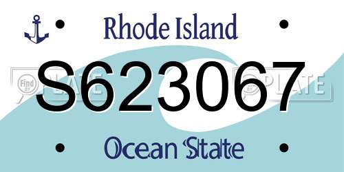 S623067 Rhode Island License Plate