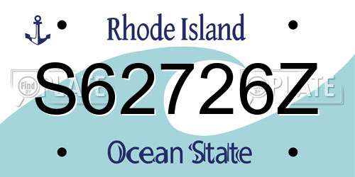 S62726Z Rhode Island License Plate