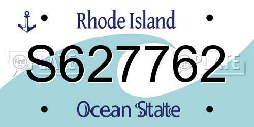 S627762 Rhode Island License Plate
