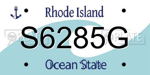 S6285G Rhode Island License Plate