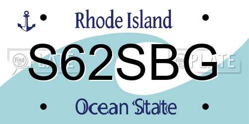 S62SBG Rhode Island License Plate