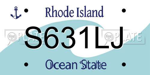 S631LJ Rhode Island License Plate