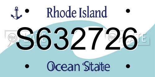 S632726 Rhode Island License Plate