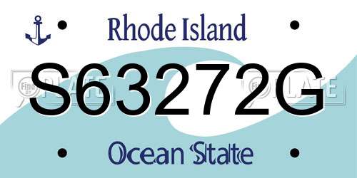 S63272G Rhode Island License Plate