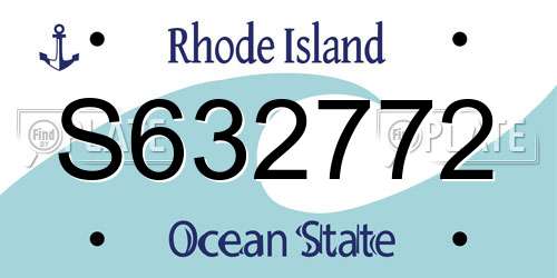 S632772 Rhode Island License Plate