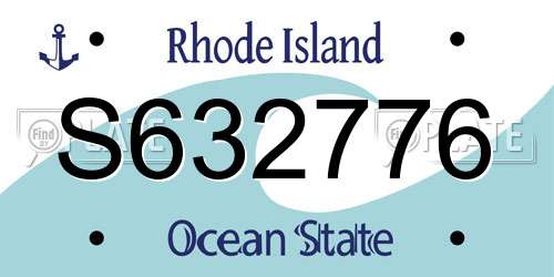 S632776 Rhode Island License Plate