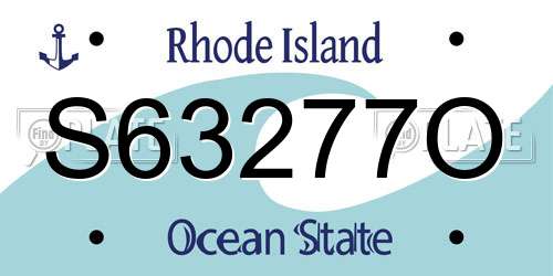 S63277O Rhode Island License Plate