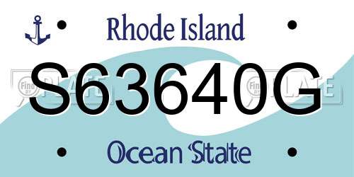 S63640G Rhode Island License Plate