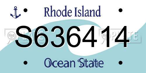 S636414 Rhode Island License Plate
