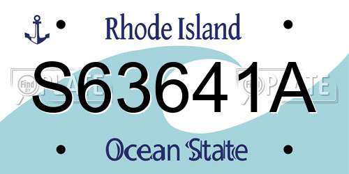 S63641A Rhode Island License Plate