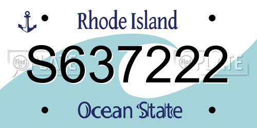 S637222 Rhode Island License Plate