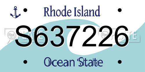 S637226 Rhode Island License Plate