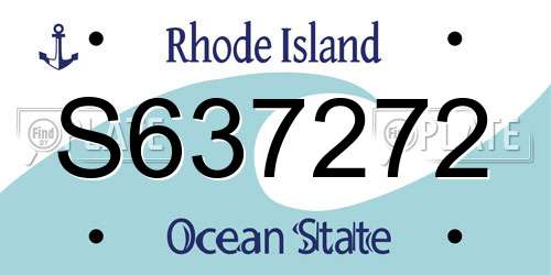 S637272 Rhode Island License Plate