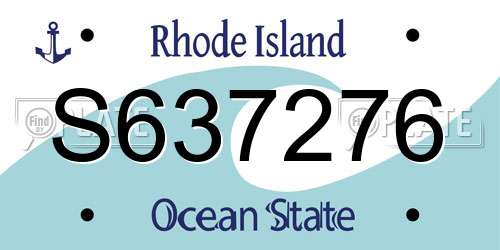 S637276 Rhode Island License Plate