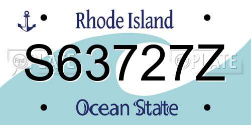 S63727Z Rhode Island License Plate