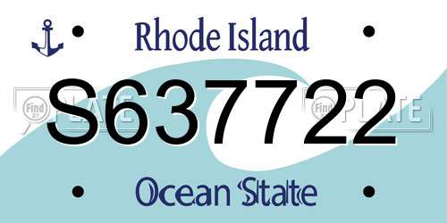 S637722 Rhode Island License Plate