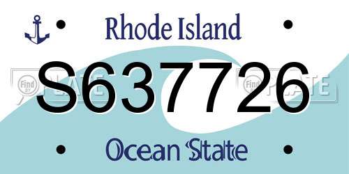 S637726 Rhode Island License Plate