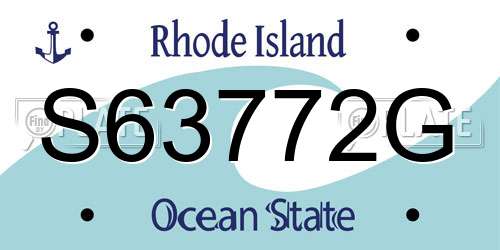 S63772G Rhode Island License Plate