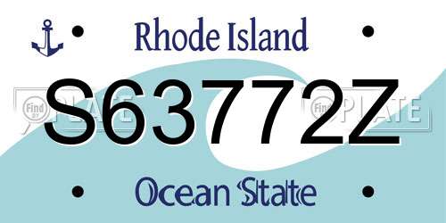 S63772Z Rhode Island License Plate