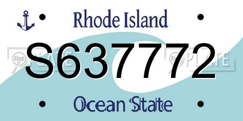 S637772 Rhode Island License Plate