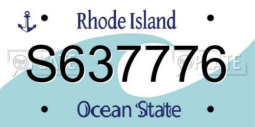 S637776 Rhode Island License Plate