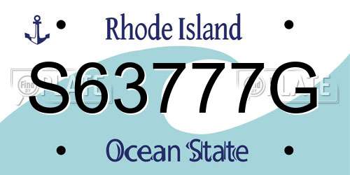 S63777G Rhode Island License Plate