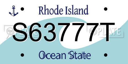 S63777T Rhode Island License Plate