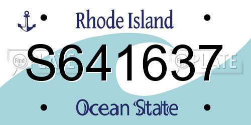 S641637 Rhode Island License Plate